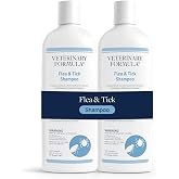 Veterinary Formula Flea and Tick Shampoo for Dogs and Cats, 16 oz | Pyrethrum formula kills on contact while cleansing and ex