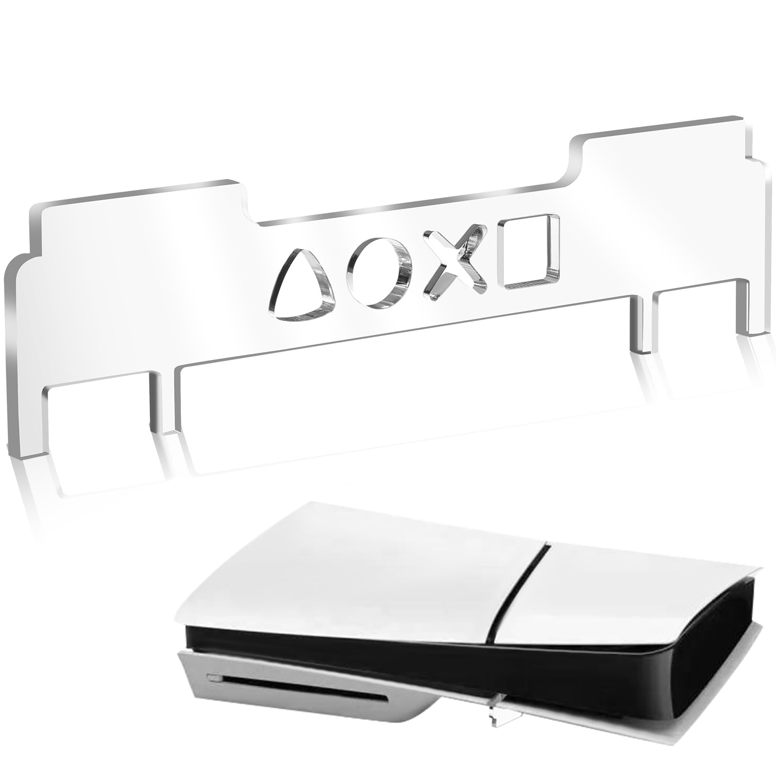 Horizontal Stand for PS5 Slim Console, Transparent Acrylic PS5 Slim Horizontal Stand, Heat Dissipation Bracket，Stable Base with Enhanced Support for PlayStation 5