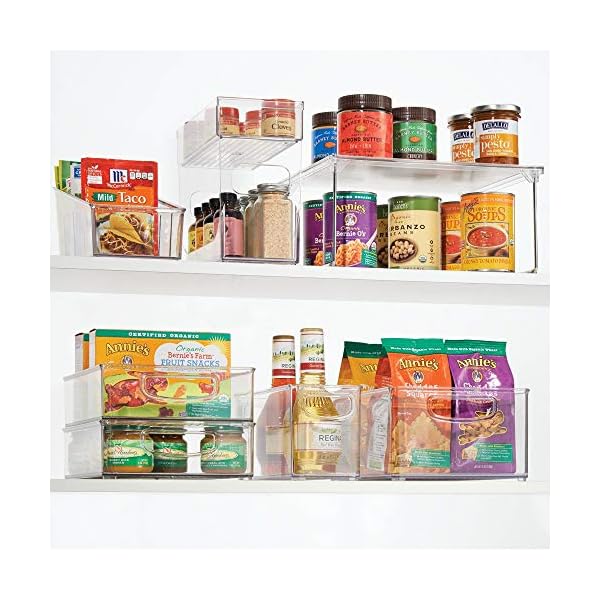 iDesign-Pantry-Unit-Shelf-Made-of-Durable-Plastic-and-Metal-Practical-Storage-Organiser-for-Food-Kitchen-Accessories-and-Utensils-ClearSilver-305cm-x-254cm-x-152cm iDesign Kitchen Cupboard Organiser, Shelf Storage Organiser for Food, Kitchen Accessoires made of Durable Plastc and…