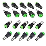 OdiySurveil(TM) 10 Pairs Pack ,5 pairs 2.1x5.5mm Jack DC Power Connector Adapter , 5 pairs Coaxial Cat5 to BNC Female Video Balun Connector,4-Type Terminal