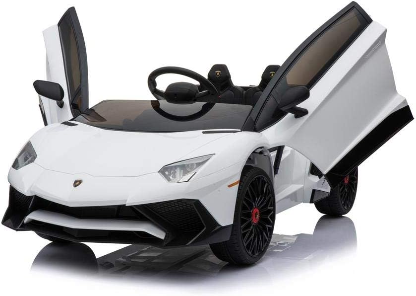 Trackpack Limited Licensed Lamborghini Aventador SV 12V 7A Electric Ride On Car White