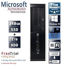 HP Elite 8300 Small Form Business High Performance Desktop PC (Intel Core i7-3770 3.4GB QC,16G DDR3,240G SSD+2TB,DVD,Radeon 6350 HD+Dual DVI Cable,WiFi,Windows 10 Professional)(Certified Refurbished)
