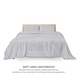 BLC KM King Bed Sheets Light Grey, Brushed