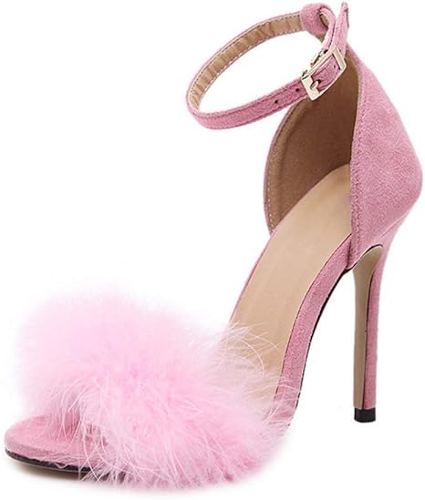 pink fluffy stilettos