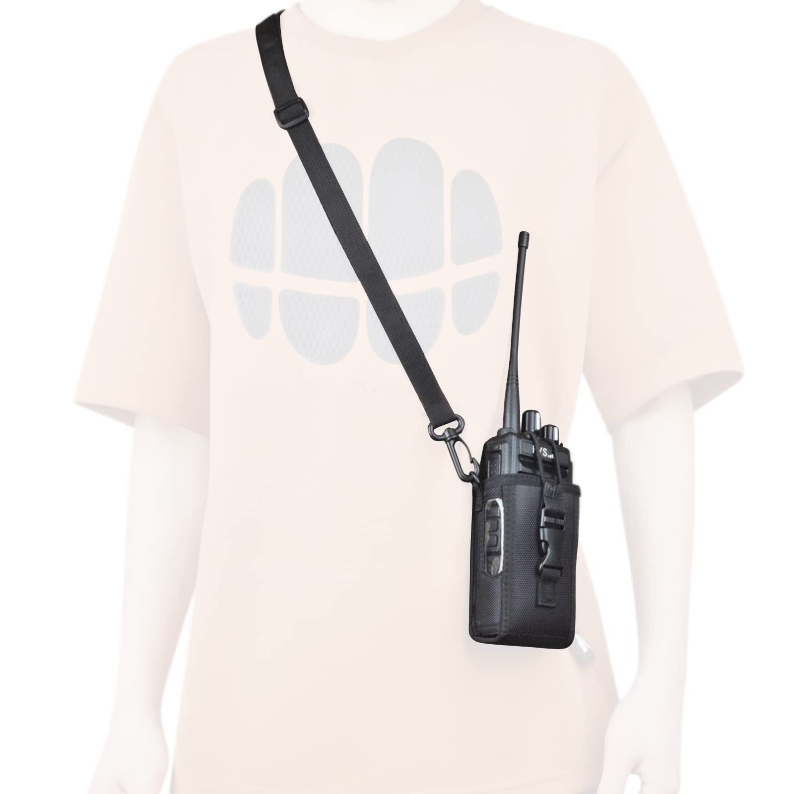 HYS Nylon Case Holster Walkie Talkie Pouch for Motorola GP328 PRO5150 GP320 GP340 MTX960 President Randy 3(III) Sepura Mindland Handheld Radio, with Belt Loop and Carrying Strap