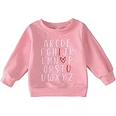AG AGUU Valentines Sweatshirt for Toddler Baby Boy Girl ABC I LOVE U Heart Shirt Holiday Outfit Long Sleeve Tops Clothes