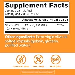 Doctor's Best Vitamin D3 5000IU, Non-GMO, Gluten