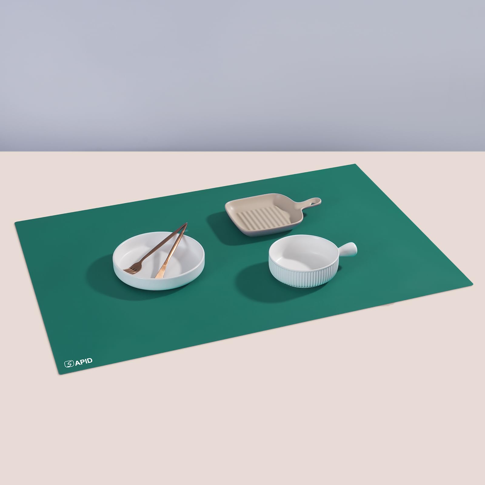 Photo 1 of Extra Large Silicone Mat 36" x 24" Place Mats, Heat Resistant Mat for Kitchen Countertop Protector, Thick Placemats Washable Silicone Mats for Kitchen Counter Mat Dining Table Mat, Dark Green, SAPID