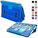 Snugg iPad 3 & 4 Case - Smart Cover with Flip Stand (Electric Blue Leather) for Apple iPad 3 and 4