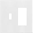 ENERLITES Combination Toggle Light Switch/Decorator Light Switch Plate, Double Switch Wall Plate, Standard Size 2-Gang 4.68" x 4.73", Polycarbonate Thermoplastic, Gloss Finish, SI881131-W, White