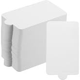 uxcell 100pcs Mini Cake Boards, Mousse Cake Cardboards Rectangle Cake Bases Plates Cupcake Dessert Displays Base Tray for Cupcakes, Cakes, Pastries - Grease Proof (White)