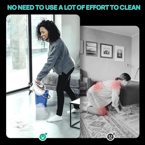 Steam Cleaner, Pressurized Multi-Surface Natural Handheld Steam Cleaner for home with 12pcs Accessories & Safety Lock – Steamer for Cleaning Home Use, Tile, Grout, Windows