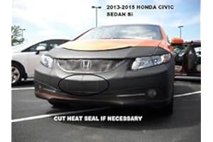 Lebra 2 Piece Front End Cover Black - Car Mask Bra - Fits -Honda Civic SI Sedan 2013-2015
