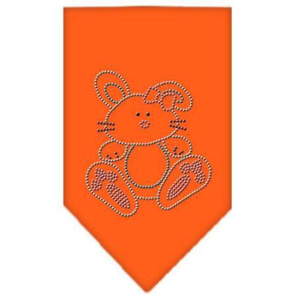 Mirage Pet Products Bunny Rhinestone Bandana, Orange, Small