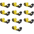 Mytee Products (10 Pack) 4" x 5' Roll Off Container Yellow Winch Strap w/Large Flat Hook for Roll Off Truck, 5,400 lbs Working Load Limit
