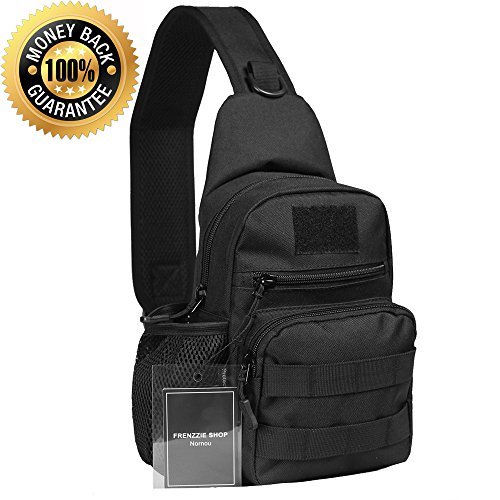 Nornou Multipurpose Daypack Small Shoulder Backpack Crossbody Shoulder Sling bag for Running Cycling Black