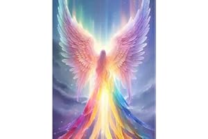 BOHADIY 5D Angel Diamond Painting Kits Girl Full Drill Round Diamond Art Kits Crystal Rhinestone Diamond Embroidery Craft Kits DIY Painting by Number Kits for Wall Decor 12x16inch