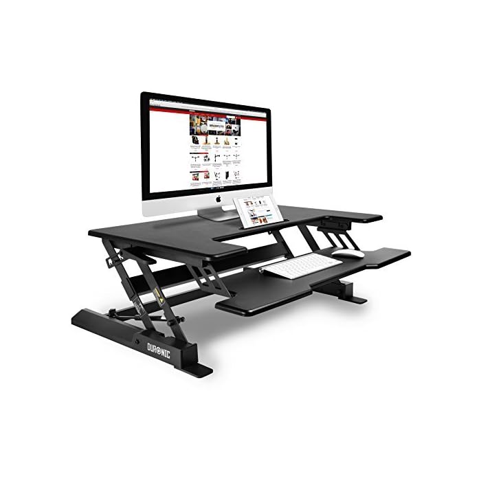 Buy Duronic DM05D1 Sit Stand Desk PC Workstation Height Adjustable