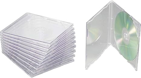 Basetech CD-Box Slim 10ER-Set, Transparent: Amazon.es: Electrónica