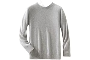 Men's O-Neck Cashmere Pullovers Casual Solid 100 Percent Merino Wool Sweater Long Sleeve Slim Fit Pullovers
