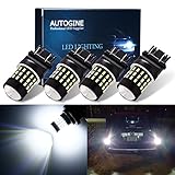 AUTOGINE 4pcs 1000 Lumens 9-30V 3157 3156 3057 3056 4157 LED Bulbs 3014 54-EX Chipsets with Projector for Reverse Back Up Lights DRL Turn Signal Lights Tail Brake Lights, Xenon White