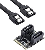 NFHK NGFF Key A+E to SATA 3.0 6Gbps Dual Ports Adapter Card JMB582 view 8