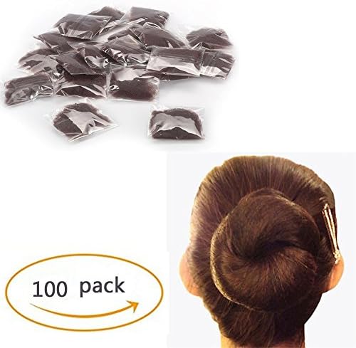 Pack of 100pcs 22" Hair Nets Invisible Elastic Edge Mesh Fancy Look Hair (Dark Brown-100)