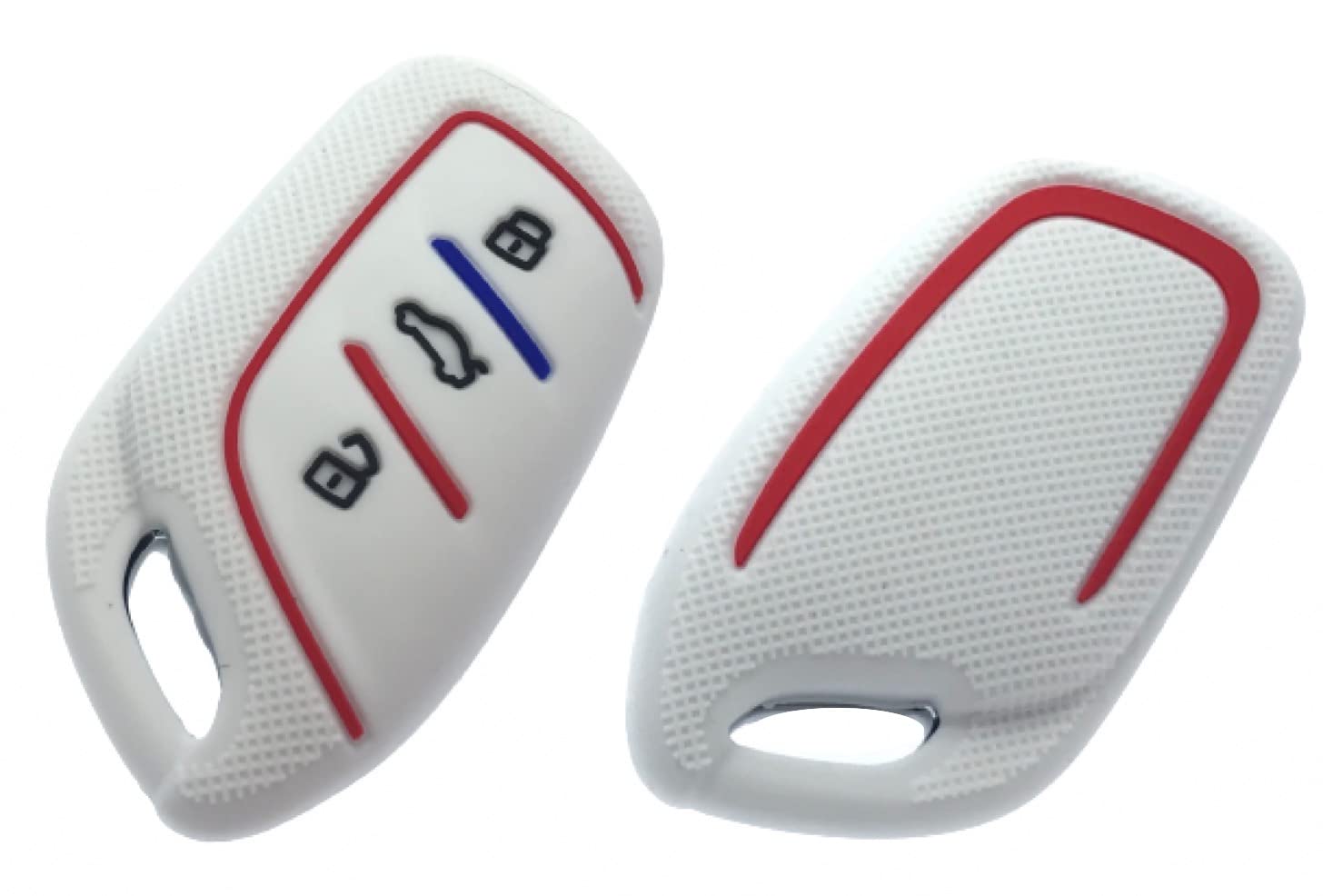 Nordecco Silicone Key Fob Cover Protective Case Fits For MG EV MG6 EZS HS EHS 2019 2020 Roewe RX5 i6 i5 RX3 RX8 ERX5, 3 Button Keyless (White)