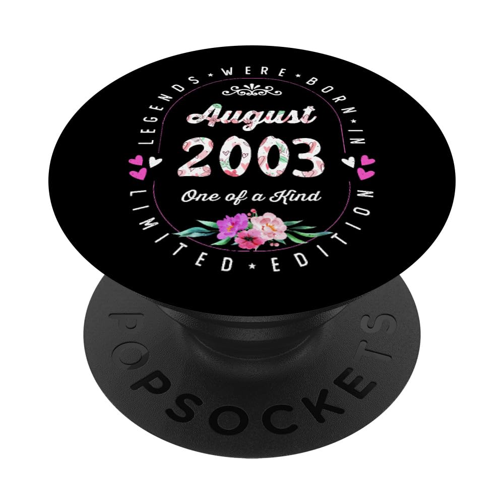 Floral Birthday - Legends Were Born In August 2003 PopSockets Swappable PopGrip