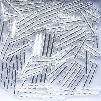 Silver Lined Crystal Matsuno Spiral Bugle Glass Beads 12mm 10g