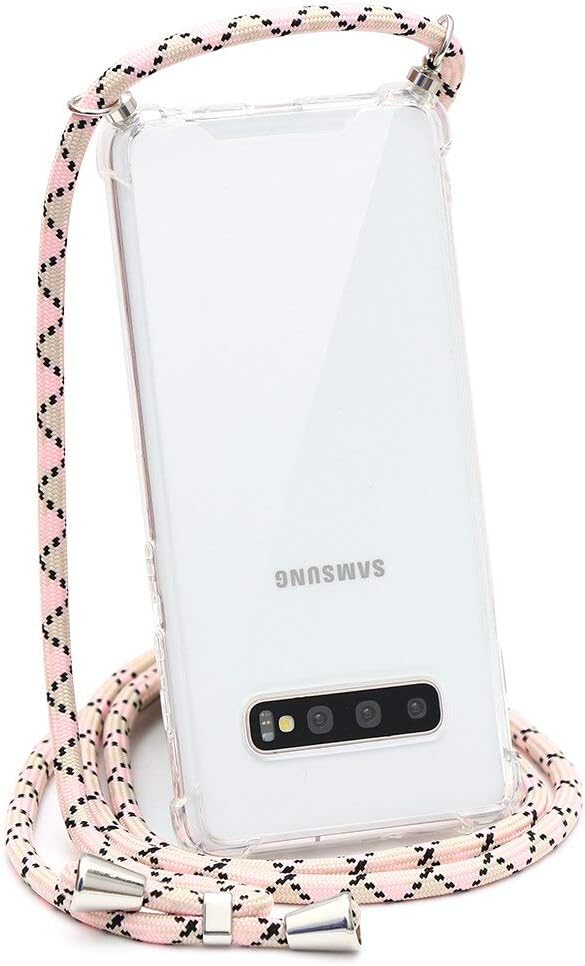 Eouine Crossbody Case for Samsung Galaxy A51 4G, Silicone Transparent Airbag TPU Lanyard Neck Strap Adjustable Necklace Strap-Clear Phone Tether Slim Cover Anti-Scratch for Samsung A51 4G, 16