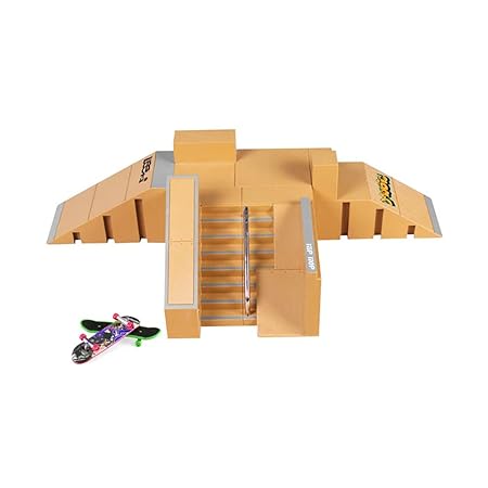 KidsHobby Mini Fingerskateboard-Park Kit mit 5 unabhängige Anbauteile und 2 Fingerboards
