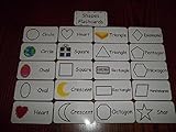 20 laminated Preschool Shapes Flashcards. Child educational learning activity. A Handmade teacher resource.