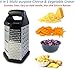 MyHomeBasics Box Graters for Kitchen, 6 Sided, Multi-purpose Cheese and Veggie Cutter, Stainless Steel With Cooking Secrets Ebook