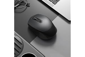 Wireless Mouse, 2.4GHz with USB Mini Receiver & BT 5.2, Silent Computer Mouse, 1600 DPI Optical Tracking, Compatible with Win