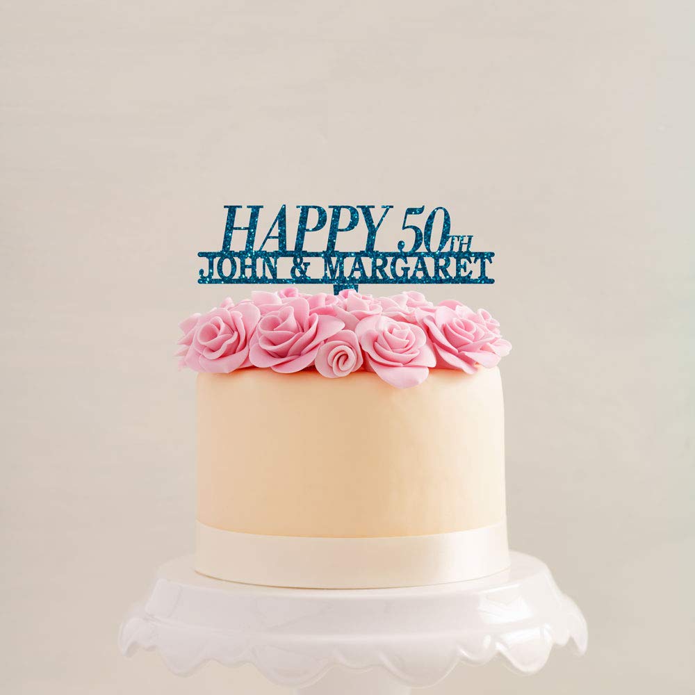 Amazon Com Artisan Stamp Happy Anniversary Cake Topper Blonde