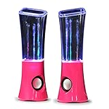 Original ATake (US VERSION) Colorful Music Fountain Mini Amplifier Dancing Water Speakers Water Dancing Speakers Enhanced Quality Marketed by Lightahead (Pink)
