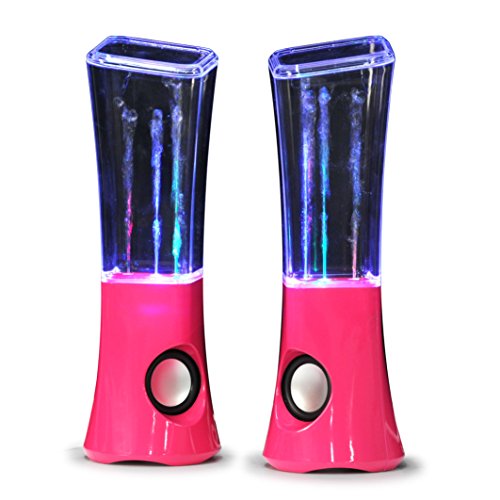 Original ATake (US VERSION) Colorful Music Fountain Mini Amplifier Dancing Water Speakers Water Dancing Speakers Enhanced Quality Marketed by Lightahead (Pink)