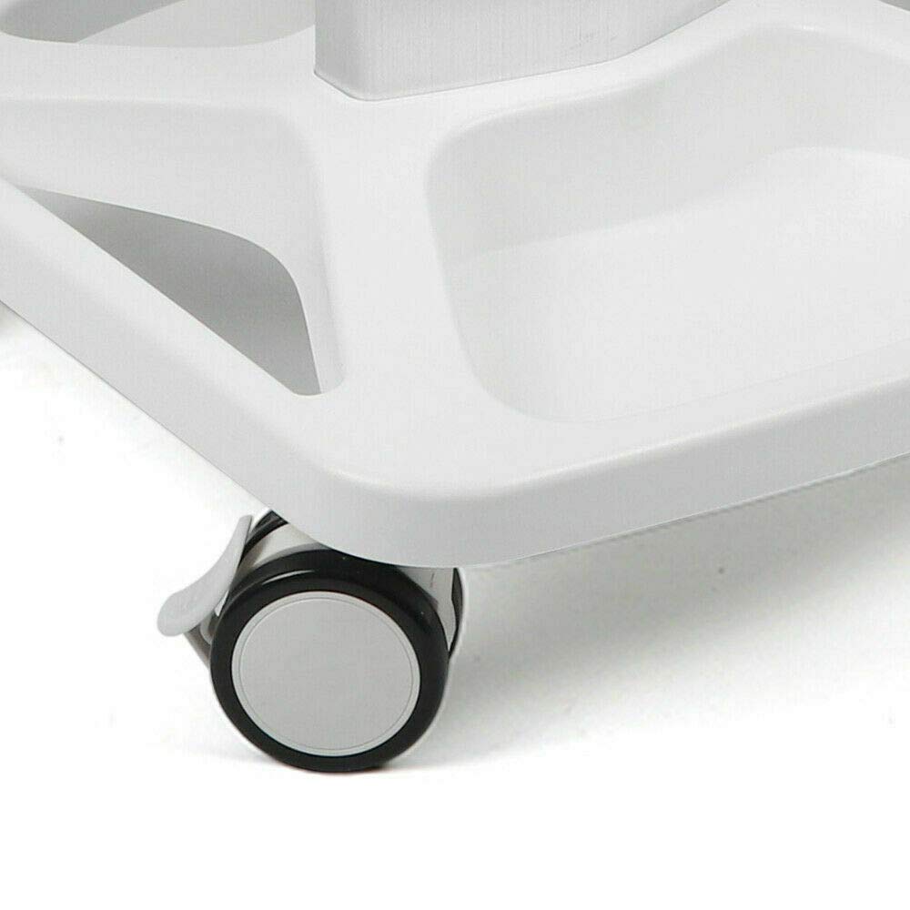 White/Pink ABS + Aluminum Trolley Cart Stand w/Tray For Beauty Shelf Assembled W/Wheel Instrument Cavitation RF Machine 4KG USA STOCK (White): Beauty