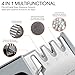 Kitchen Knife Sharpener, Professional Chef Kitchen Sharpener 4-in-1 Knife and Scissor Sharpening Kit with Non-slip Base and Ergonomic Design for Dull Knives and Scissors, Fast and Easy(Silver)