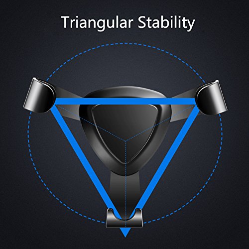 Car Air Vent Mount 360° Rotation Car Phone Holder with Gravity Linkage Design Automatically Tighten for 4-6 Inch Mobile Phone - Black