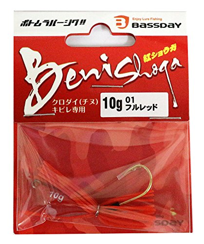 Bassday(バスデイ) ワーム 紅ショウガ 10g #01 フルレッド.の商品画像