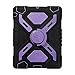 Ipad case, Afranker Ipad 2 case, Ipad 3 case, Ipad 4 Case Plastic Kid Proof Extreme Duty Dual Protective Back Cover with Kickstand Black/purple