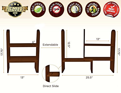 image for Royal Craft Wood Expandable Natural Bamboo Desk Organizer Accessory - 