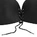 Strapless Self Adhesive Silicone Invisible Push-up Bra Reusable Padded Invisible Bra Silicone Pasties, Black C