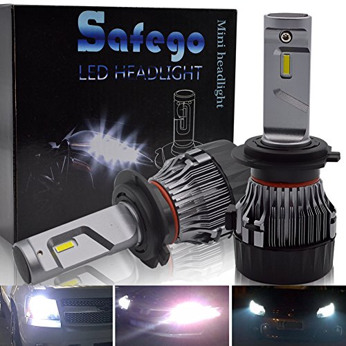 H7 LED Car Headlight Kit - Safego 10000Lm (set) LED Chips Conversion Kit 12V Replace for Car Halogen Lights or HID Bulbs Super Bright MiniHL-H7
