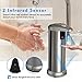 Nozama Automatic Soap Dispenser Equipped Stainless Steel, Infrared Motion Sensor, Waterproof Base, Adjustable Switches, Suitable Bathroom Kitchen Hotel Restaurant