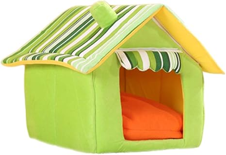 Amazon Co Jp 快適な犬小屋のスーツケース 犬の家犬小猫の巣ペットの巣の猫の犬の犬の冬の洗える犬のベッド Color Green サイズ L ホーム キッチン
