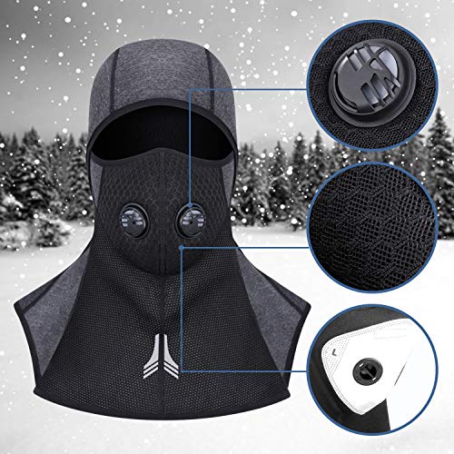 Elegant Choise Balaclava Ski Mask, Winter Face Mask Windproof Ski Mask Motorcycle Mask Cold Weather Mask Fleece Full Face Mask for Outdoor Men and Women (Gray)