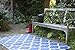 Fab Habitat Tangier Recycled Plastic Rug, Regatta Blue & White, (4' x 6')